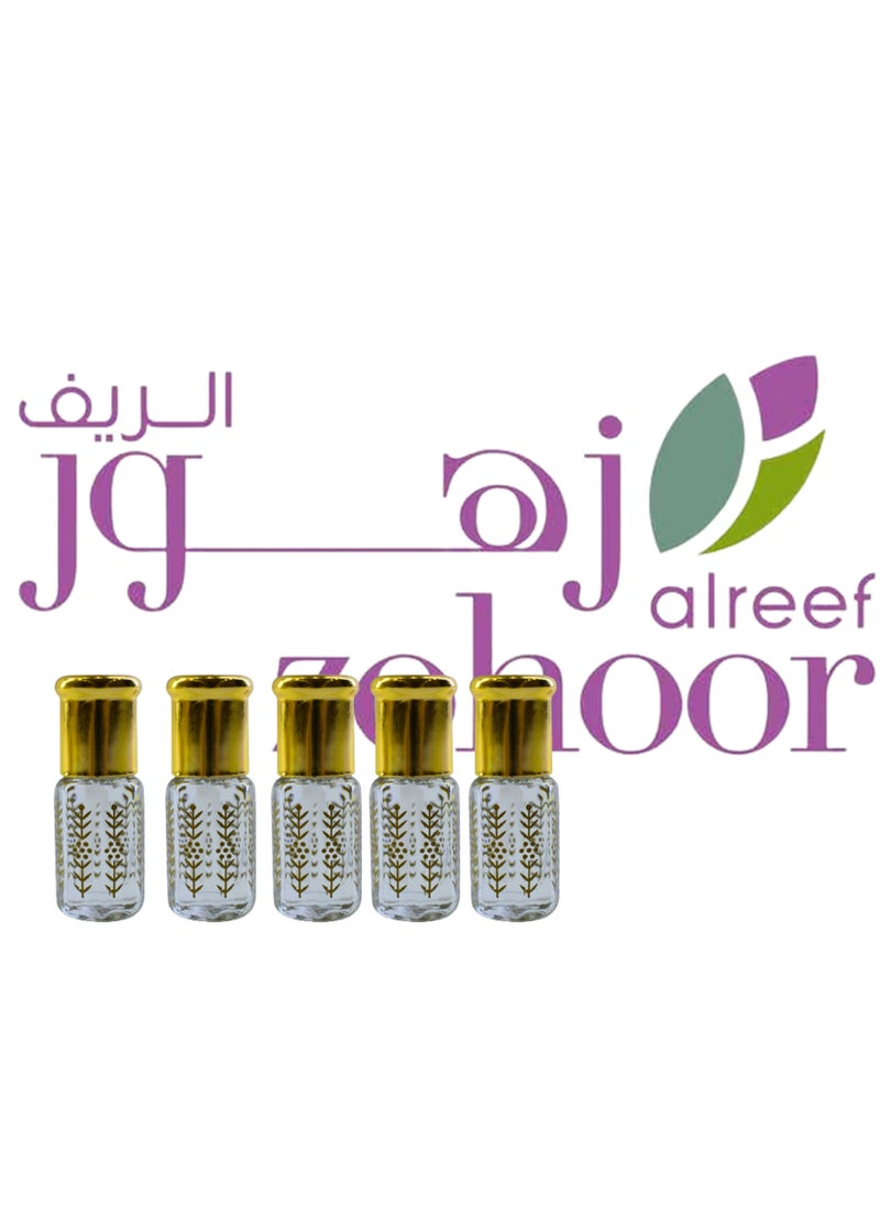 Zohoor alreef 5 Pieces Natural Zohoor Alreef Fragrance Perfume Oil 3 Ml  - Image 1