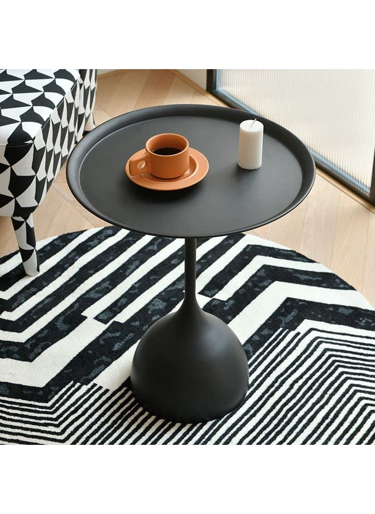 XiuWoo End Table,Accent Table Ideal for Any Room Side Table Living Room,Bedroom,Side Table Waterproof Metal Structure Great for Indoor & Outdoor,Black Tray Surface  - Image 1