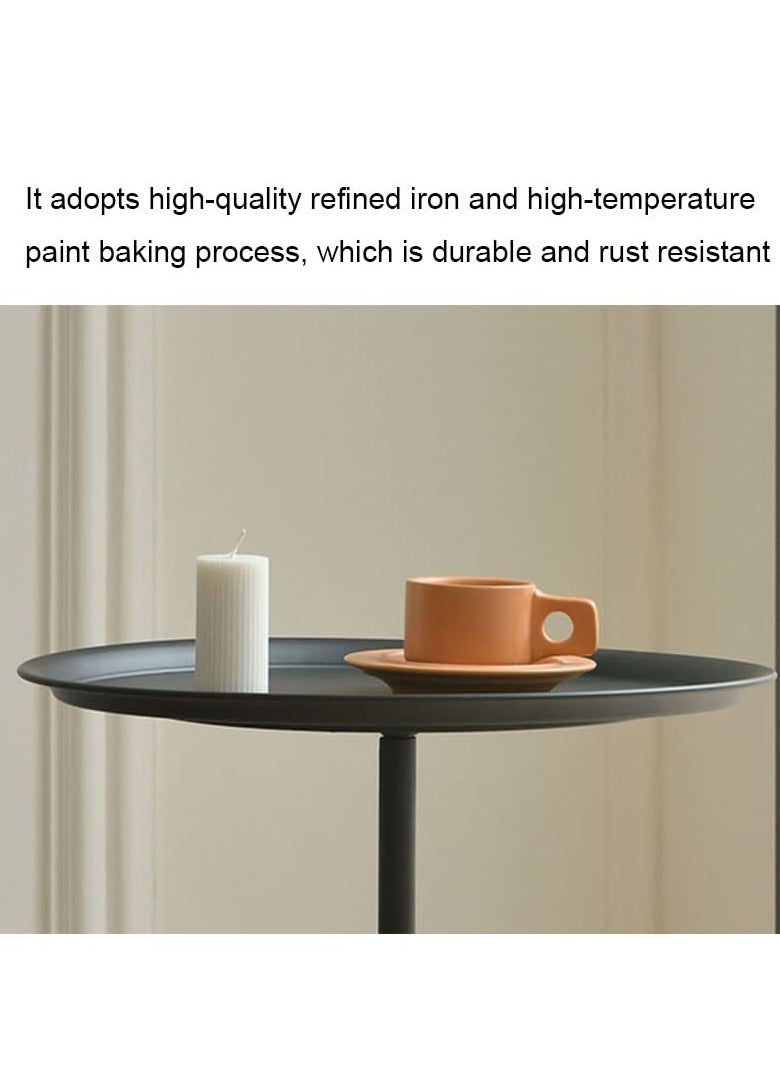 XiuWoo End Table,Accent Table Ideal for Any Room Side Table Living Room,Bedroom,Side Table Waterproof Metal Structure Great for Indoor & Outdoor,Black Tray Surface  - Image 3