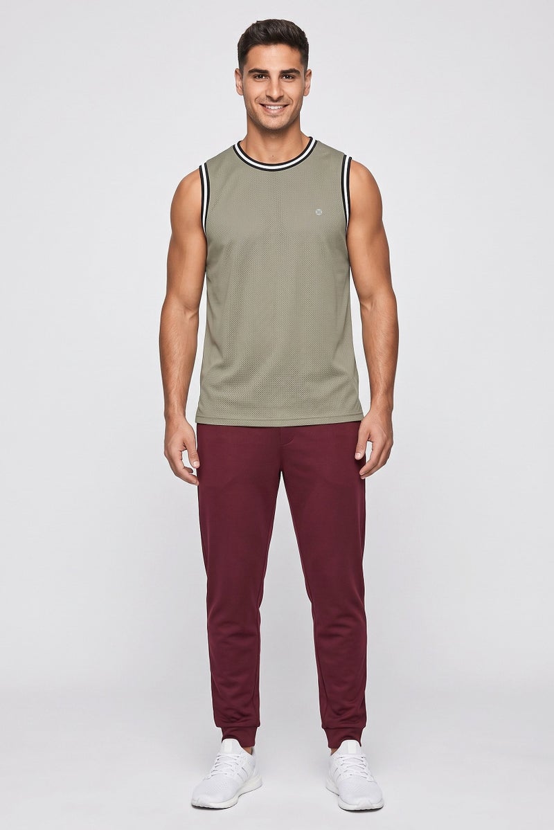 RBX Men Sportswear Fit Sleeveless Basketball Vest, Sage Green - Image 2