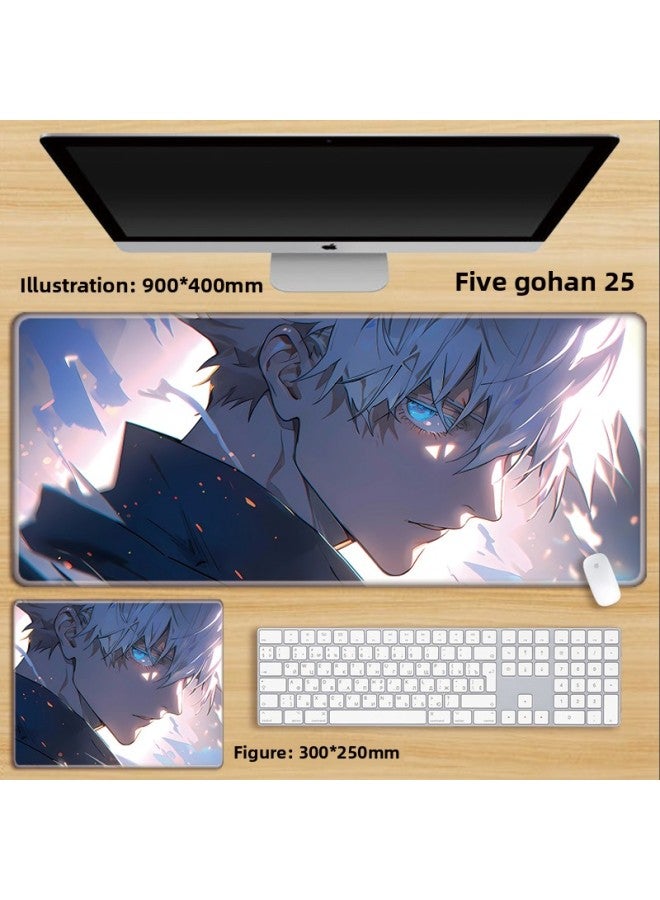 Unlocked Gojo Satoru Mouse Pad Extra Large Spell Return Home Animation Large Girls Computer Keyboard Office-Color:120x60cm Thickness 3mm-Pattern:White Five Wukong 25  - Image 1