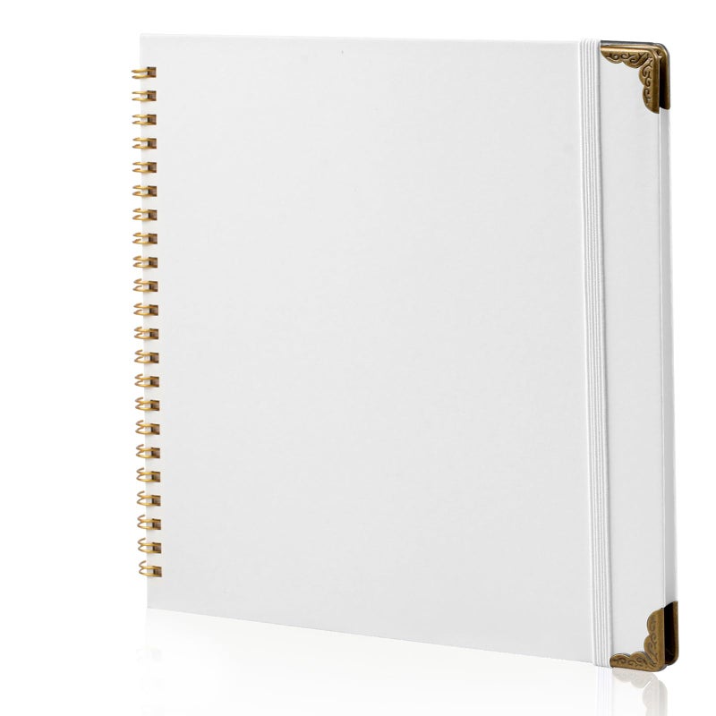 Joyberg Scrapbook 80 Pages Scrapbooking Supplies 8 x 8 In Scrapbook Album Suitable for Album Memory Book Wedding Anniversary Family DIY Craft Projects White - Image 2