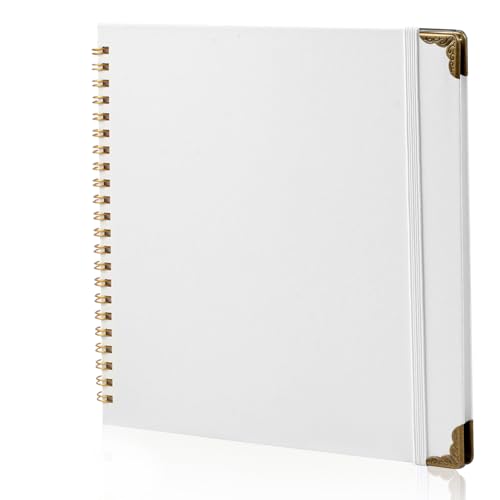 Joyberg Scrapbook 80 Pages Scrapbooking Supplies 8 x 8 In Scrapbook Album Suitable for Album Memory Book Wedding Anniversary Family DIY Craft Projects White - Image 1
