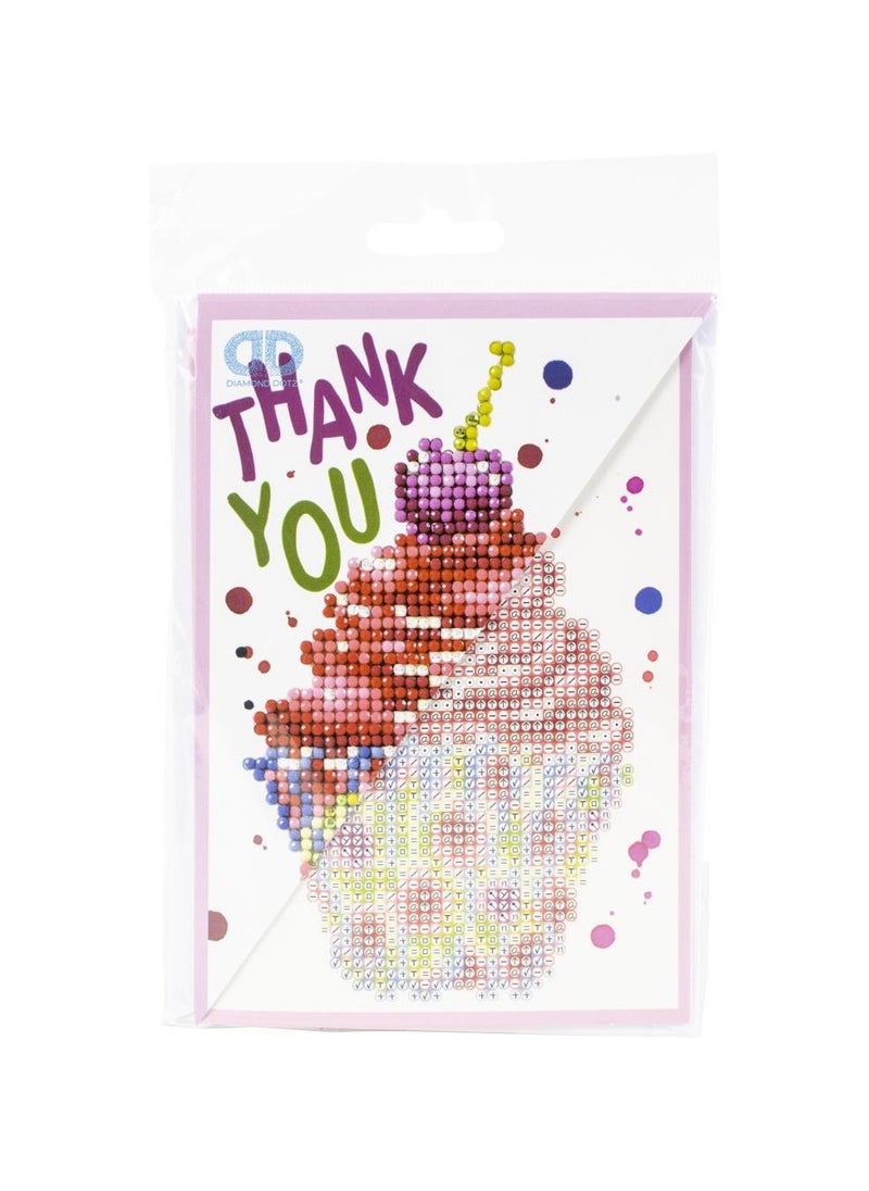 Diamond Dotz GREETING CARD CUP CAKE THANK YOU 12.6 X 17.7 