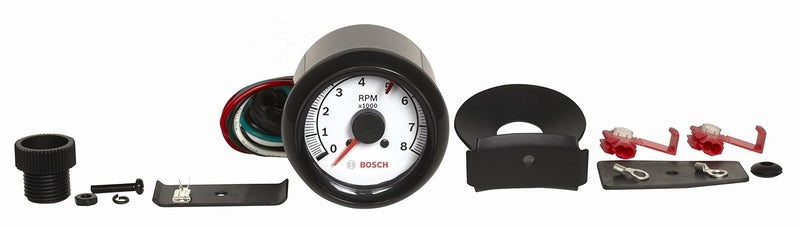 بوش مقياس سرعة الدوران SP0F000022 Sport II مقاس 2-5/8 بوصة (وجه قرص أبيض، إطار أسود) - Image 2