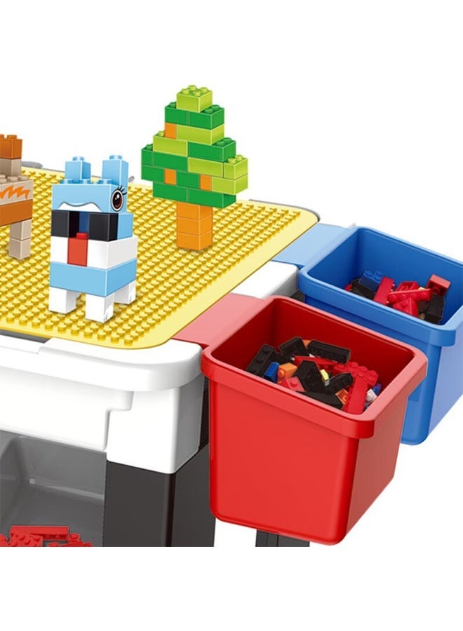 Kikibebe Multifunctional 300pcs Building Block Table Set with Chair, Storage Bins, and Educational Toys for Kids – Creative Play & Learning Space - Image 2