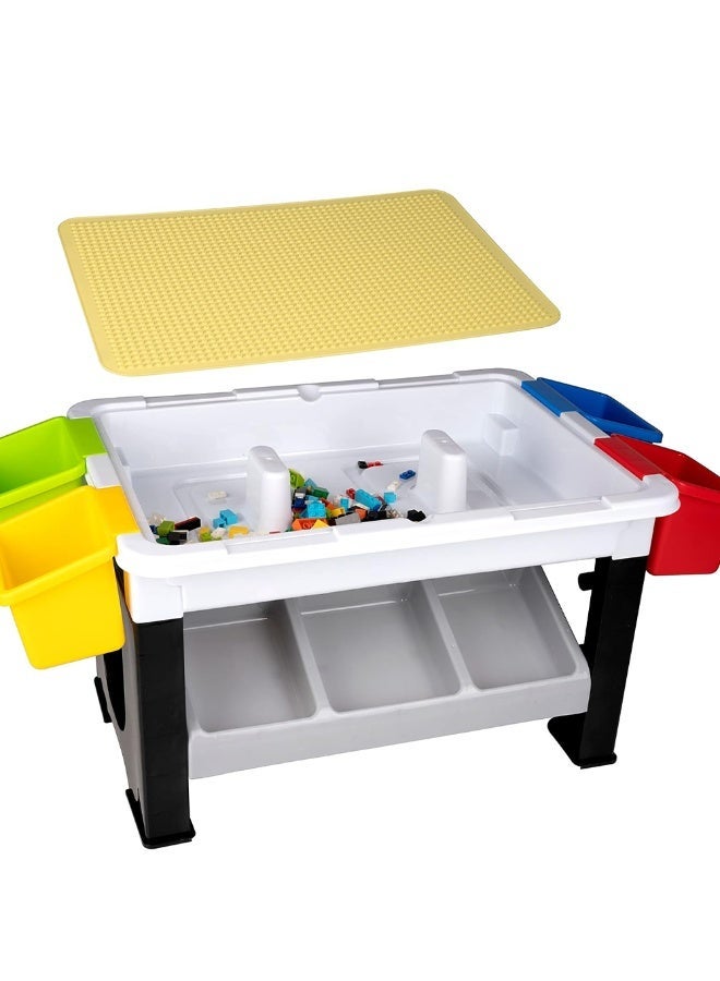 Kikibebe Multifunctional 300pcs Building Block Table Set with Chair, Storage Bins, and Educational Toys for Kids – Creative Play & Learning Space - Image 4
