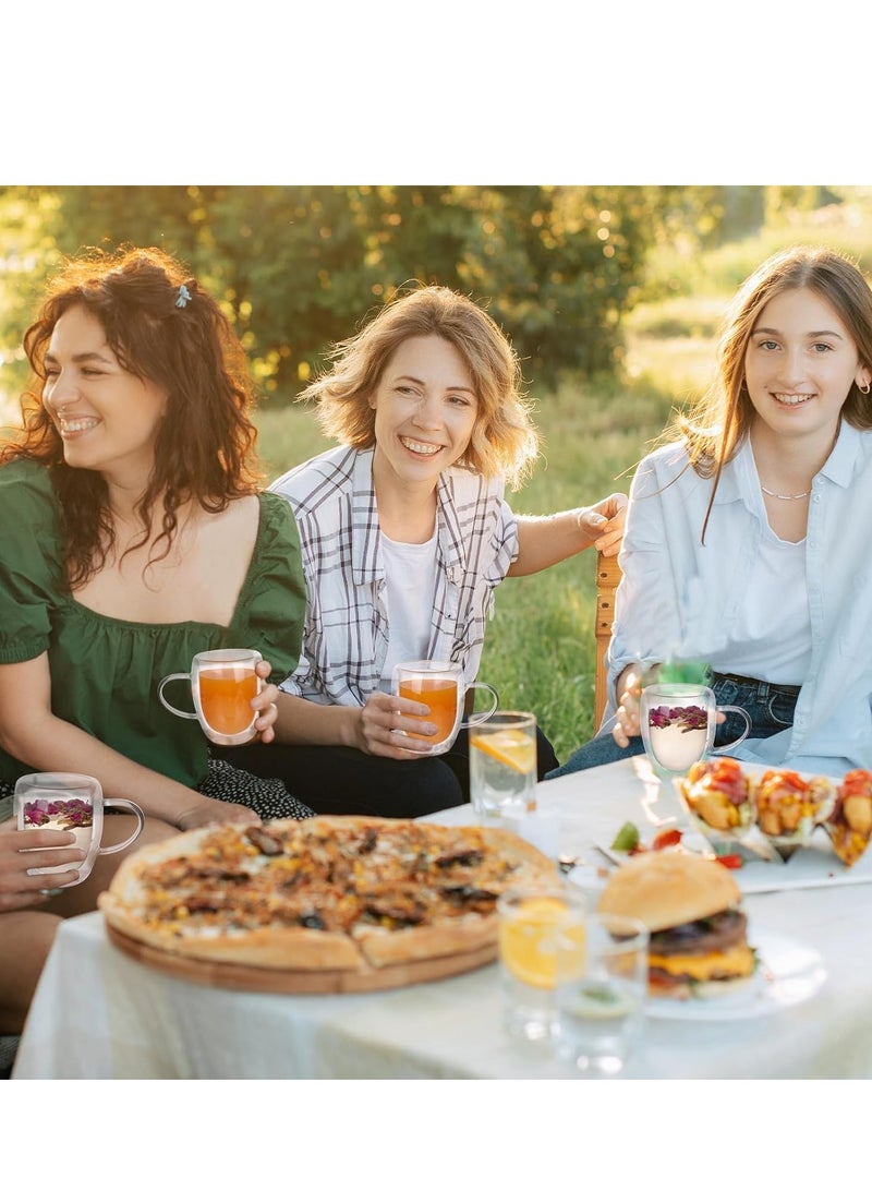 MIXDE 2pcs 12oz Double Wall Glass Coffee Mugs, Clear Coffee Cups with Handle Insulated Drinking Glasses Tea Cups, Latte Cups for Cappuccino, Espresso, Hot and Cold Beverages - Image 5