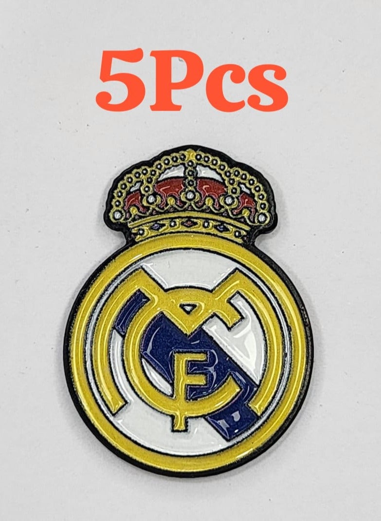 Five metal stickers for mobile phones and tablets in the shape of Real Madrid club logo