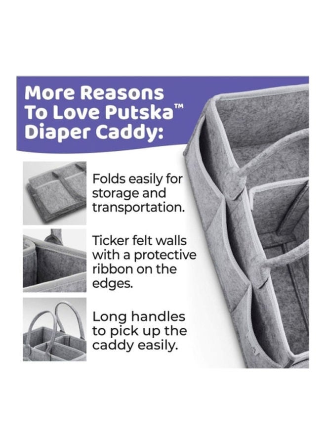 Portable Sturdy Exterior Baby Diaper Caddy Organizer With Additional Side Pockets - Image 4