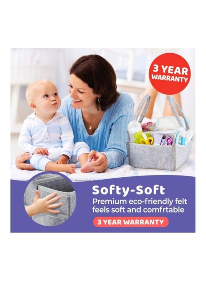 Portable Sturdy Exterior Baby Diaper Caddy Organizer With Additional Side Pockets - Image 2