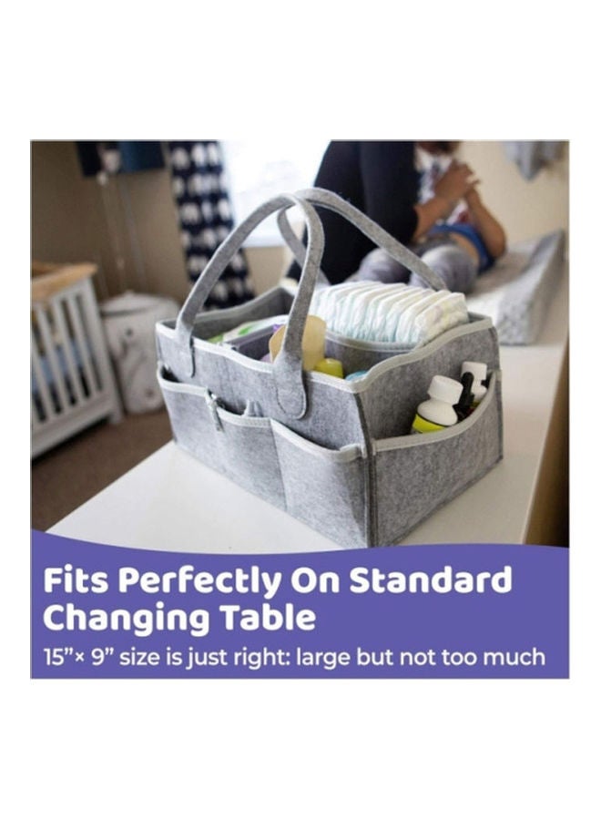 Portable Sturdy Exterior Baby Diaper Caddy Organizer With Additional Side Pockets - Image 3