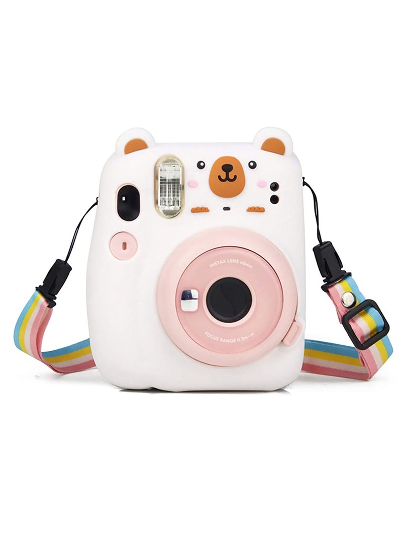 Y&D Camera Case for Fujifilm Instax Mini 11, Polaroid Silicone Cute Boys Girls Men Women Scenery Photos Pictures (Bear)  - Image 1