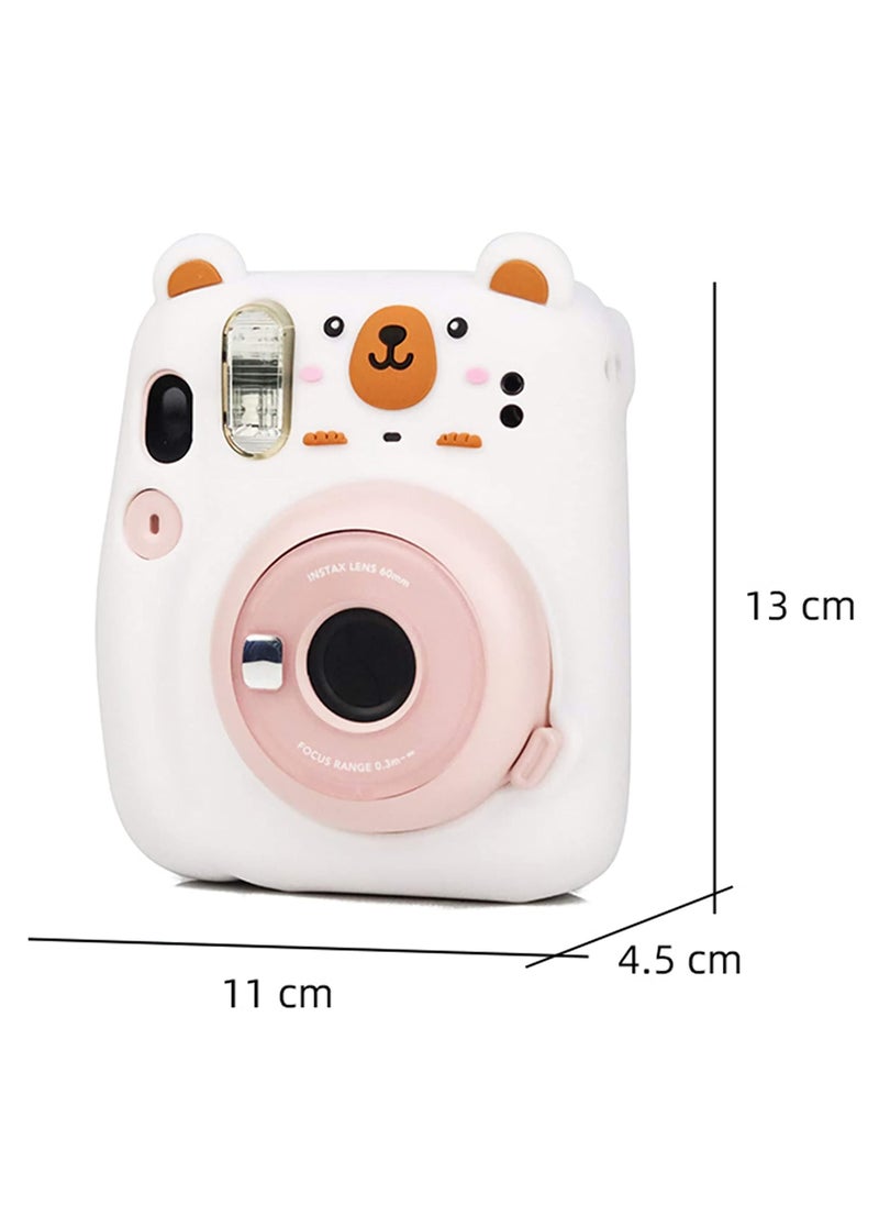 Y&D Camera Case for Fujifilm Instax Mini 11, Polaroid Silicone Cute Boys Girls Men Women Scenery Photos Pictures (Bear)  - Image 3