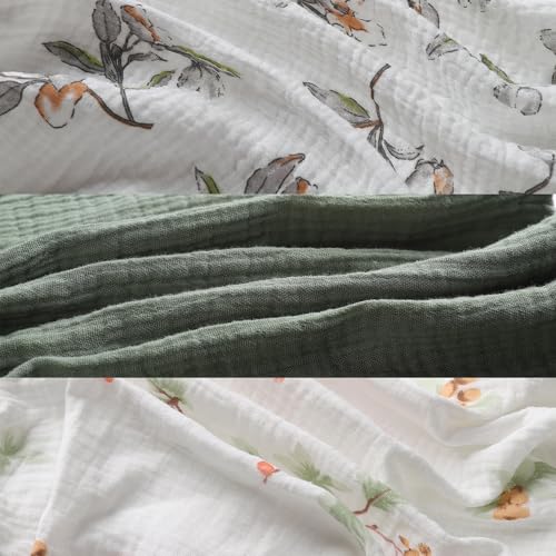 Onacosht Muslin Bassinet Sheets 3 Pack, 100% Cotton Baby Fitted Sheet 33" x 19" Compatible with Mika Micky, KoolaBaby (3 in 1), BabyBond, HARPPA and RICUTON Bedside Bassinet, Green and Botanical - Image 3