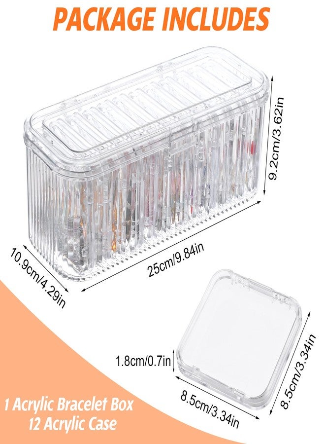 AojSup Acrylic Jewelry Box Organizer with 12 Portable Cases - Clear Jewelry Organizers and Storage for Bracelets, Earrings, Rings, Necklaces, Travel-Friendly Display Case - Image 2