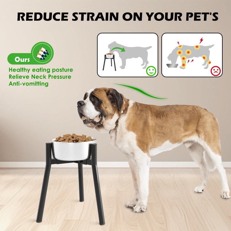 TIDANT Dog Bowl Stand for Large Dogs, Adjustable Width 7-10.6" Elevated Dog Bowlsï¼Œ13.7in Tall Raised Food Water Stand, Single Holder, Bowl Not Included - Image 2