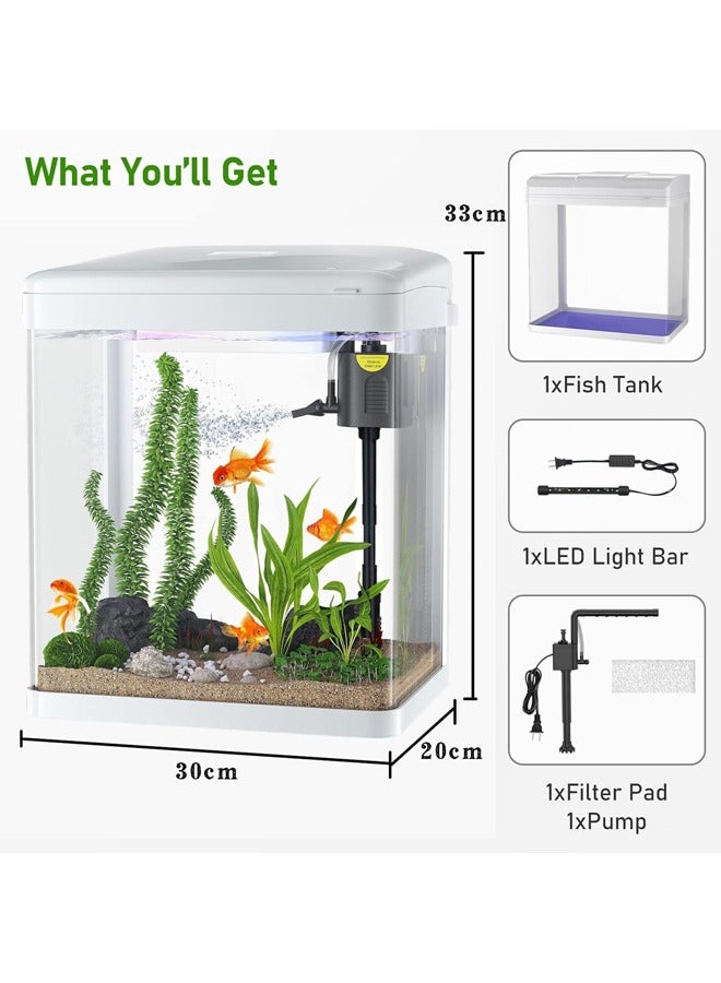 L&E Betta Fish Tank,3 Gallon Glass Aquarium with Air Pump,LED Cool Lights and Filter,Small Fish Tank for Betta Fish Starter Kit,Desktop Small Fish Tank for Betta Fish,Shrimp,Goldfish - Image 5