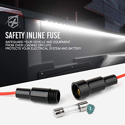 Xprite مجموعة أضواء شريط LED بيضاء بطول 60 بوصة لشاحنة، شريط إضاءة زخرفي لشاحنات البيك أب، غطاء الشاحنة، فان، SUV، RV، قارب، مع مفتاح تشغيل/إيقاف - 2 قطعة - Image 4