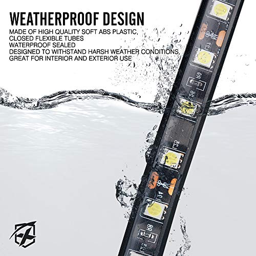 Xprite مجموعة أضواء شريط LED بيضاء بطول 60 بوصة لشاحنة، شريط إضاءة زخرفي لشاحنات البيك أب، غطاء الشاحنة، فان، SUV، RV، قارب، مع مفتاح تشغيل/إيقاف - 2 قطعة - Image 3