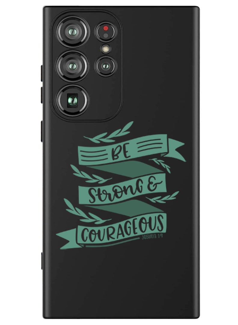 Theodor Protective Slim Fit Case Liquid Silicone Cover with Full Body Protection Anti-Scratch Shockproof Case For Samsung Galaxy S24 Ultra (Black) - BE strong & Courageous - Image 1