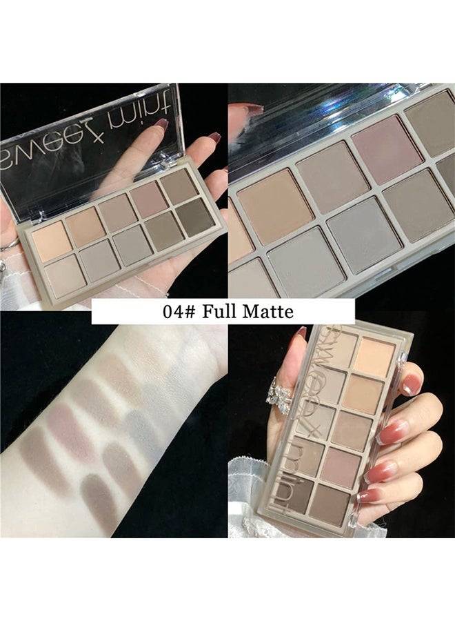 Sweet Mint 10 Colors Nude Eyeshadow Palette, Taupe Brown Mavue Matte Eye Shadow Palette Makeup, Neutral Grey Smokey Eye Pallete, Ultra-Blendable, Long Lasting Natural Eyeshadow for Older Women, Cement - Image 2