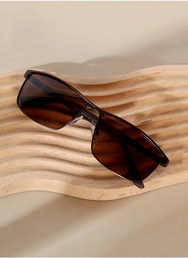 Haute Sauce The Sporty Browline Sunglasses - Chocolate Brown