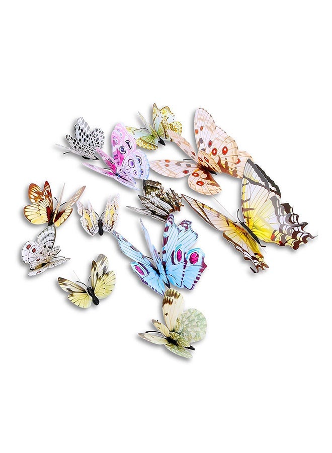 NIBEMINENT 12-Piece 3D Butterfly Wall Stickers Set Multicolour - Image 2