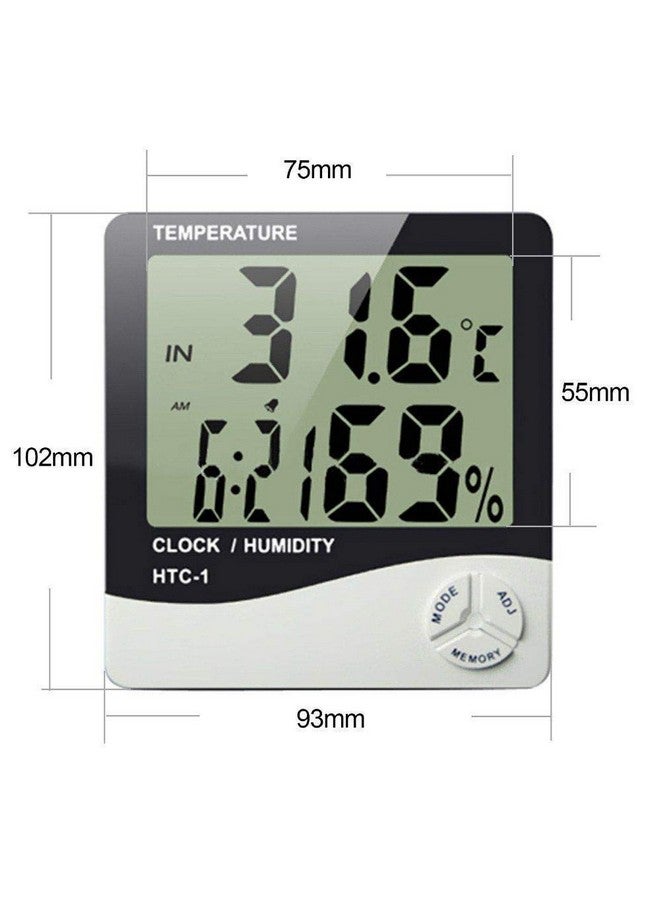 Thermocare Digital Indoor Plastic Hygrometer Thermometer with Clock Humidity Time Display Meter with Alarm Clock, Wall Mount or Table Top - Image 5
