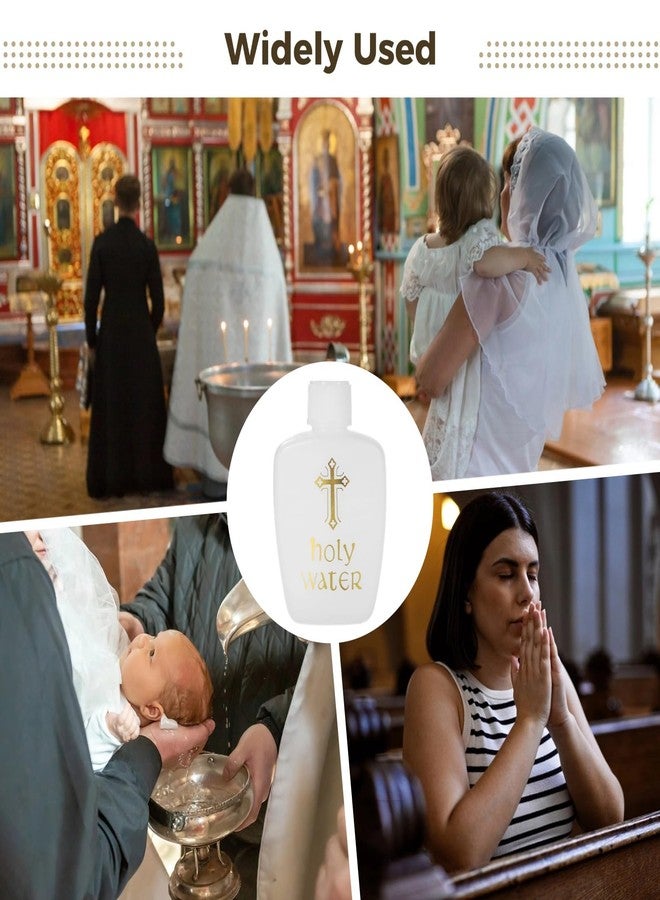 Homaisson 40 Pcs Holy Water Bottles, 2.03 oz/60 ml White Plastic Bottles with Cross Design, Reusable Empty Water Containers for Religious Ceremonies, Baptism Parties, Personal Use, and Church Services - Image 2