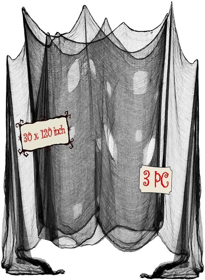 Evoio Halloween Decorations Creepy Cloth, 3 PC 120 X 30inch Black Scary Gauze Spooky Cloth, Freaky Loose Creepy Clothes, Halloween Decorations for Haunted Houses Outdoor Indoor Yard Cauldron Wall Decor - Image 1
