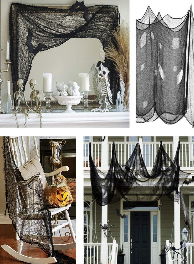 Evoio Halloween Decorations Creepy Cloth, 3 PC 120 X 30inch Black Scary Gauze Spooky Cloth, Freaky Loose Creepy Clothes, Halloween Decorations for Haunted Houses Outdoor Indoor Yard Cauldron Wall Decor - Image 4