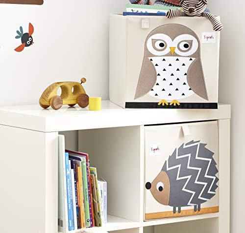 3 Sprouts Cube Storage Box - Organizer Container For Kids & Toddlers, Owl - Image 5