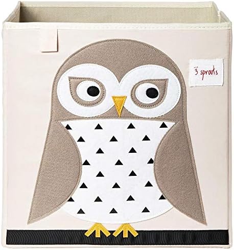 3 Sprouts Cube Storage Box - Organizer Container For Kids & Toddlers, Owl - Image 4