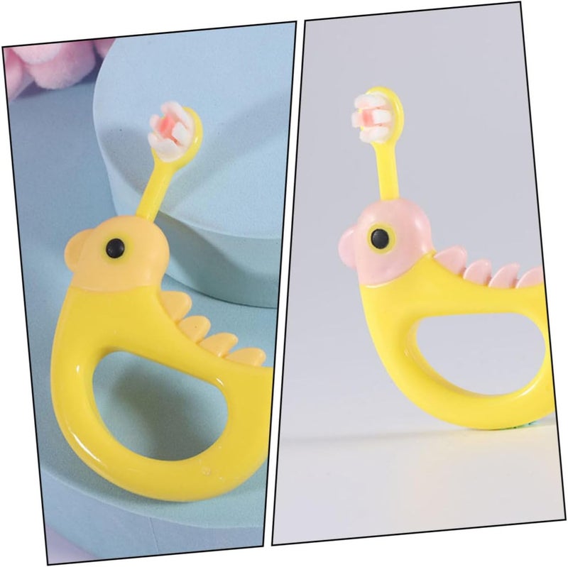 Outanaya 2Pcs Adorable Toothbrushes Soft Bristle Tooth Brushes for Comfortable Grip Durable Material for Boys and Easy to Carry and Store Yellow - Image 5