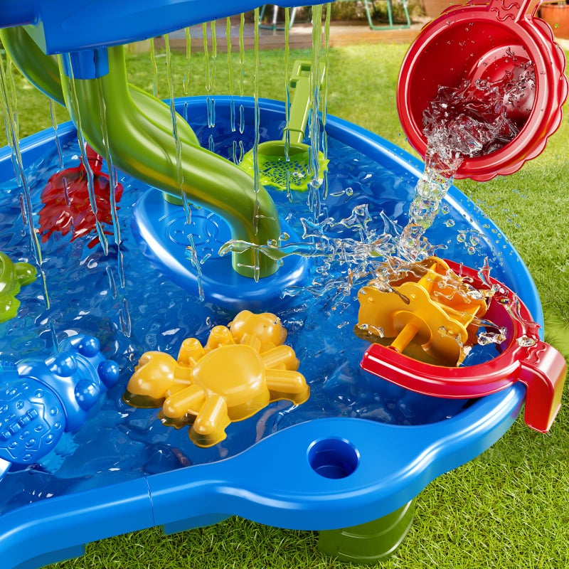 PEADUCK 4-Tier Sand and Water Table, 39 Piece Kids Water Table Activity Sensory Outside Toys for Toddlers 3-5, Beach Backyard Outdoor Play Table Gift for Boys Girls, Summer Toys for Kids Ages 4-8 - Image 5
