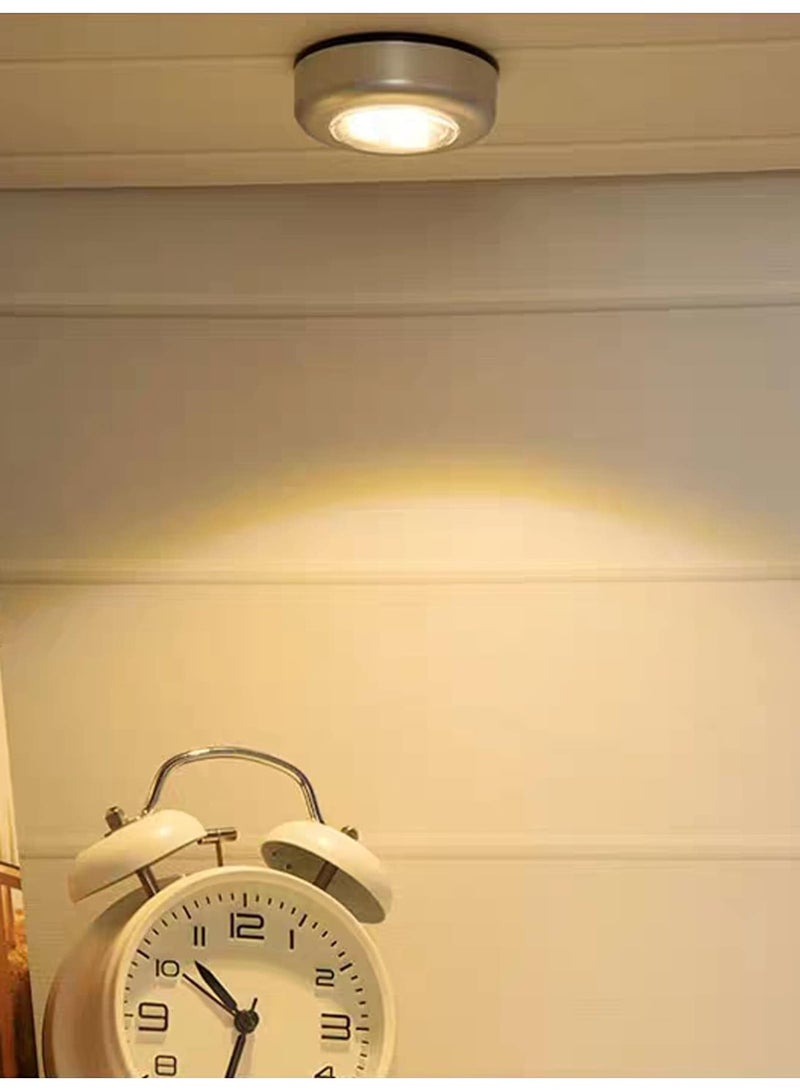 ميأميأ مصباحَان استشعار حركة، يعملان بالبطارية بدون سلك، أضواء ليلية LED للمنزل، للممر، الحمام، غرفة النوم، المطبخ، أضواء الخزانة، إضاءة على شكل كرة (لون أبيض دافئ) - Image 2