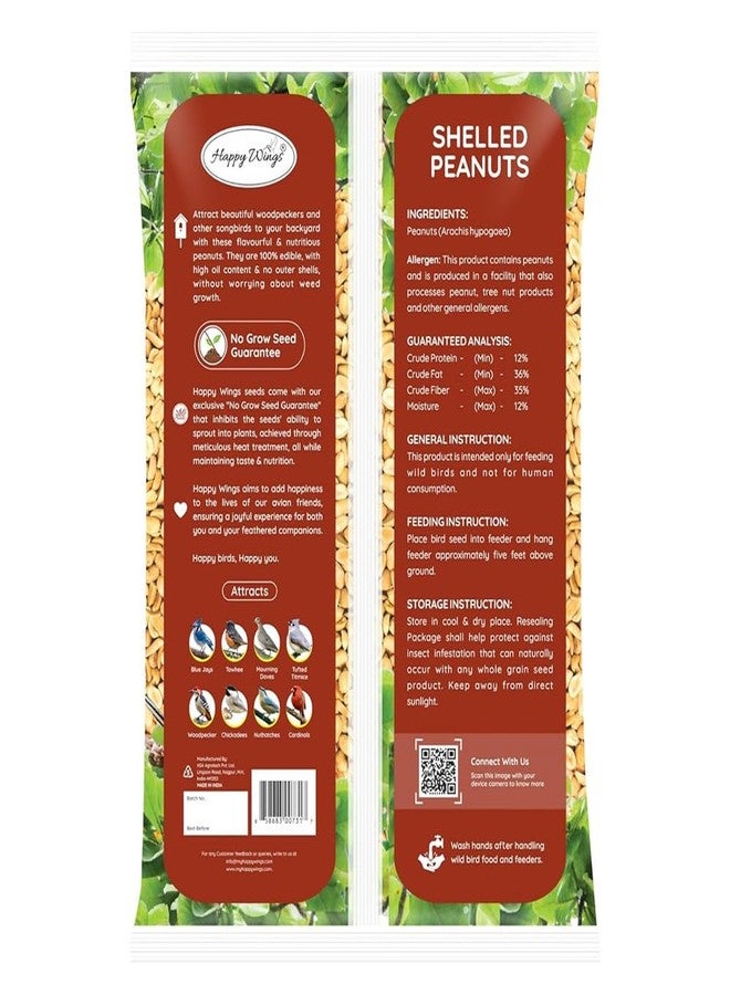 Happy Wings Peanut Seeds Shelled Wild Bird Food - 5 Pounds I Uncultivated Seeds I Wild Bird Seeds - Image 2