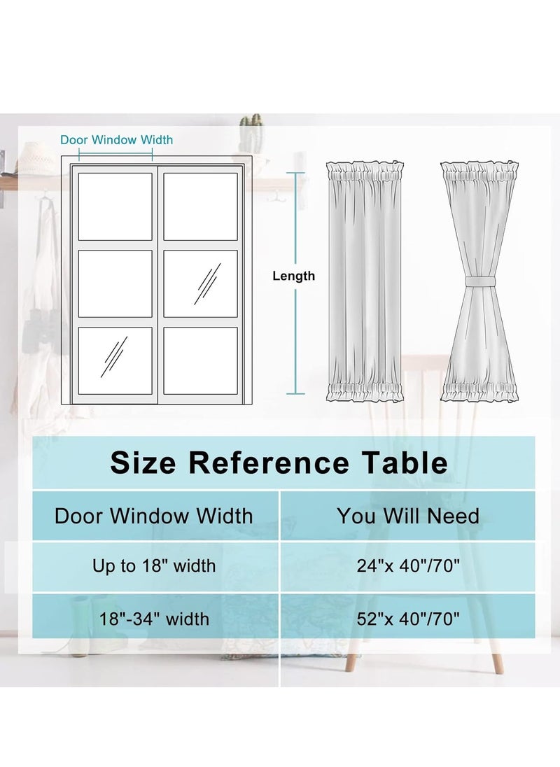 SYOSI - Door Curtains Privacy Blackout French 26 X 68 Inch Room Darkening Thermal Insulated Tie Up Shades Window for Bedroom 1 Panel gray - Image 1