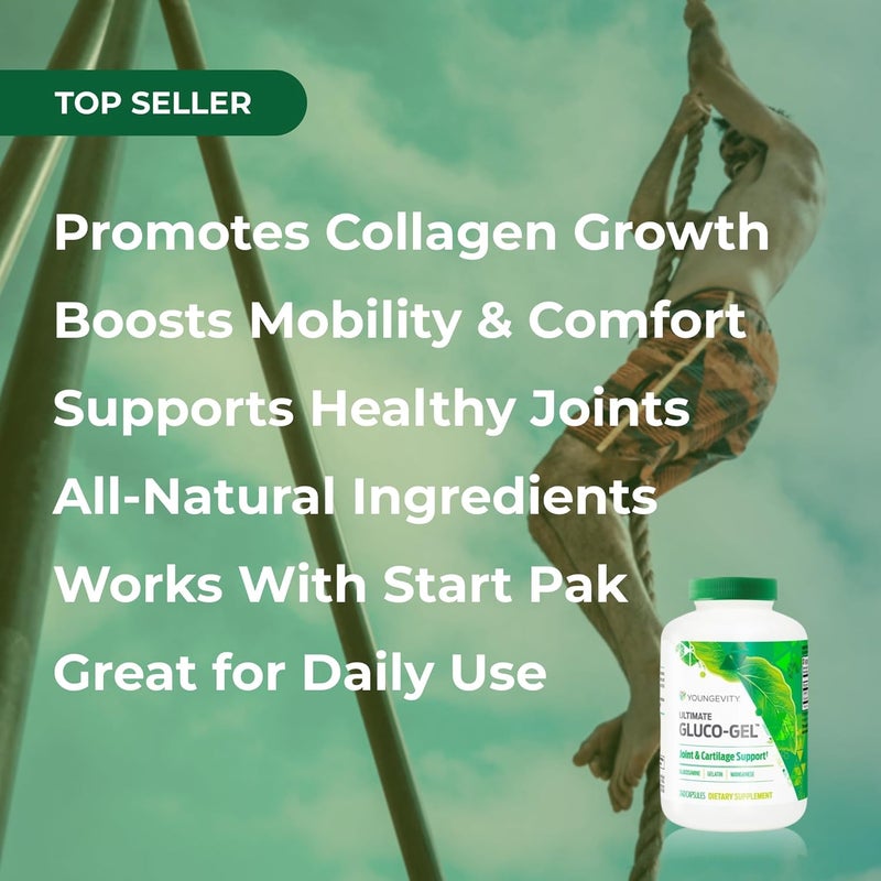 Youngevity Ultimate GlucoGel for Joints Tendons Bones  Cartilage  Contains Glucosamine Gelatin  Manganese  240 Capsules  1 Bottle - Image 4