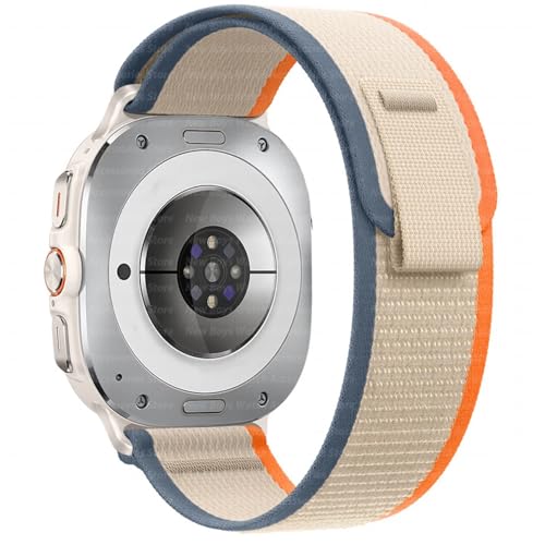 Meyaar Trail Loop Compatible with Samsung Galaxy Watch Ultra 47mm (2025/2024), Breathable Elastic Trail Loop Nylon Sport Band Adjustable Replacement Wristbands for Galaxy Watch Ultra 2025/2024 (Cream Orange) - Image 1