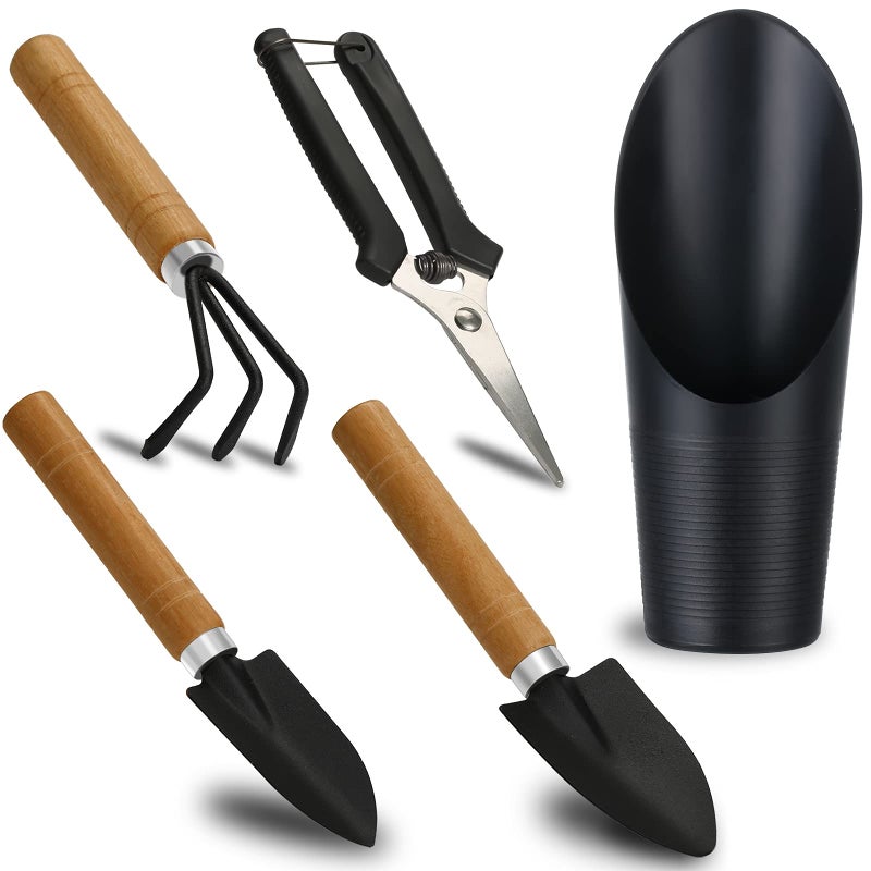 Songtaste 5Pcs Succulent Tools,Mini Garden Tools,Pruning Scissors as Plant Accessories, Gardending Hand Tools Kit for Seedling Soil,Caring Succulent,Houseplent,Bonsi,Gifts for Woman and Man - Image 1