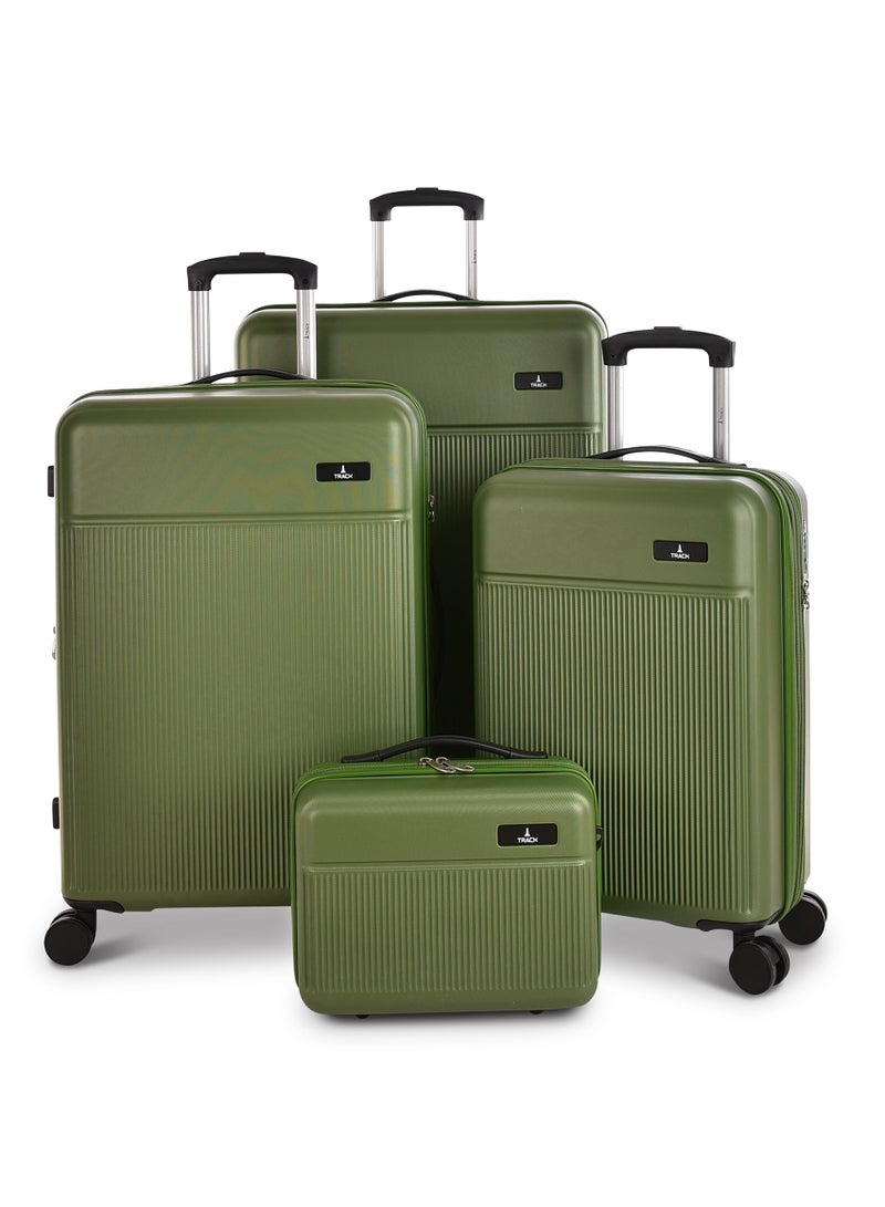 Track Luggage Set of 4 pieces in multiple sizes 13/20/24/28 inches 800/4P color Green - Image 1