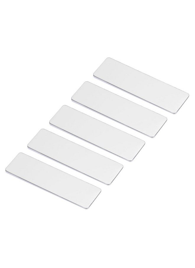 PATIKIL - 2.73 X 0.78Inch Engraved Badge Blanks5Pcs Metal Name Tags Kit Round Corners With Pin Label Name Badge Custom Name Tag For Officebusinessmirror Silver Tone - Image 1