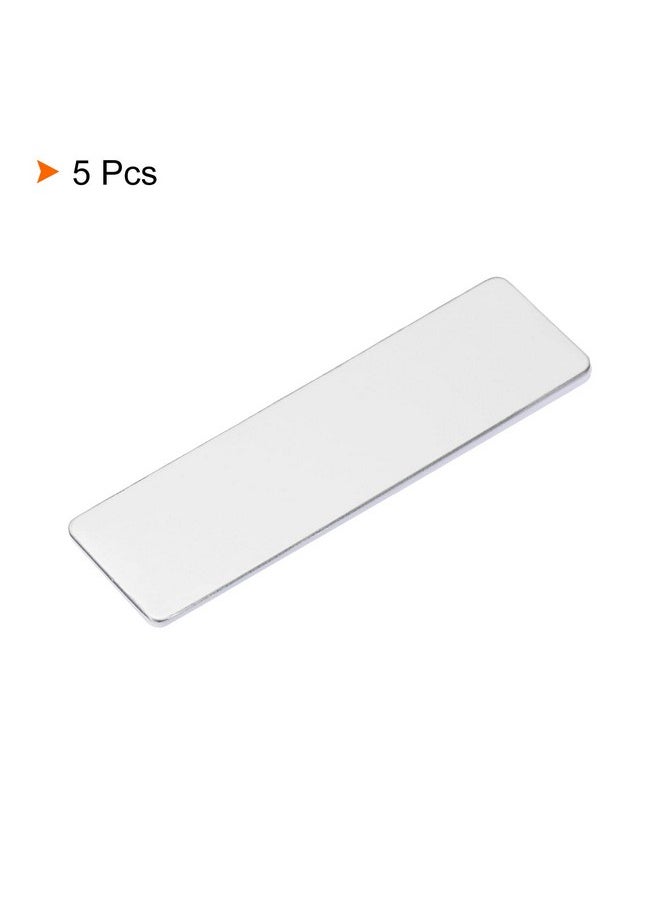 PATIKIL - 2.73 X 0.78Inch Engraved Badge Blanks5Pcs Metal Name Tags Kit Round Corners With Pin Label Name Badge Custom Name Tag For Officebusinessmirror Silver Tone - Image 1