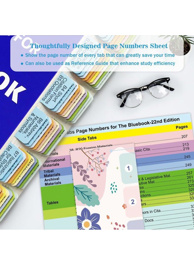 Tojoyify Index Tabs for The Bluebook 22nd Edition, Complete Book Tabs Set with Blanks, Bookmarker, Laminated Color-Coded with Alignment Guide & Page Numbers (Book Not Included) - Image 3