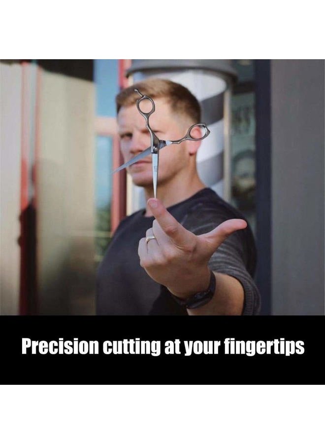 JAGUAR مقصات جاكوار وايت لاين سيلفر آيس 5.5 بوصة احترافية، مريحة، مصنوعة من الفولاذ لقص الشعر وتقليم الشعر لمصففي الصالونات، خبراء التجميل، مصففي الشعر والحلاقين، صنع في ألمانيا - Image 4