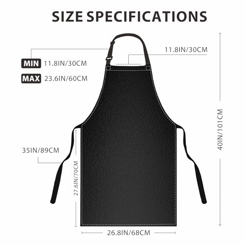 GoldPig 1 Pack Heavy Duty Lightweight Waterproof Rubber Vinyl Aprons, Chemical Resistant Adjustable Bib Extra Long 40" Industrial Work Apron for Grilling Dishwashing Lab Butcher Kitchen - Image 2