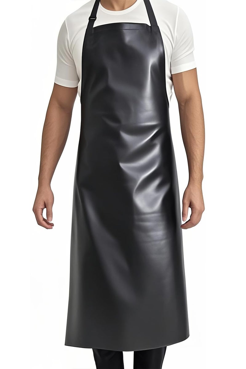 GoldPig 1 Pack Heavy Duty Lightweight Waterproof Rubber Vinyl Aprons, Chemical Resistant Adjustable Bib Extra Long 40" Industrial Work Apron for Grilling Dishwashing Lab Butcher Kitchen - Image 1