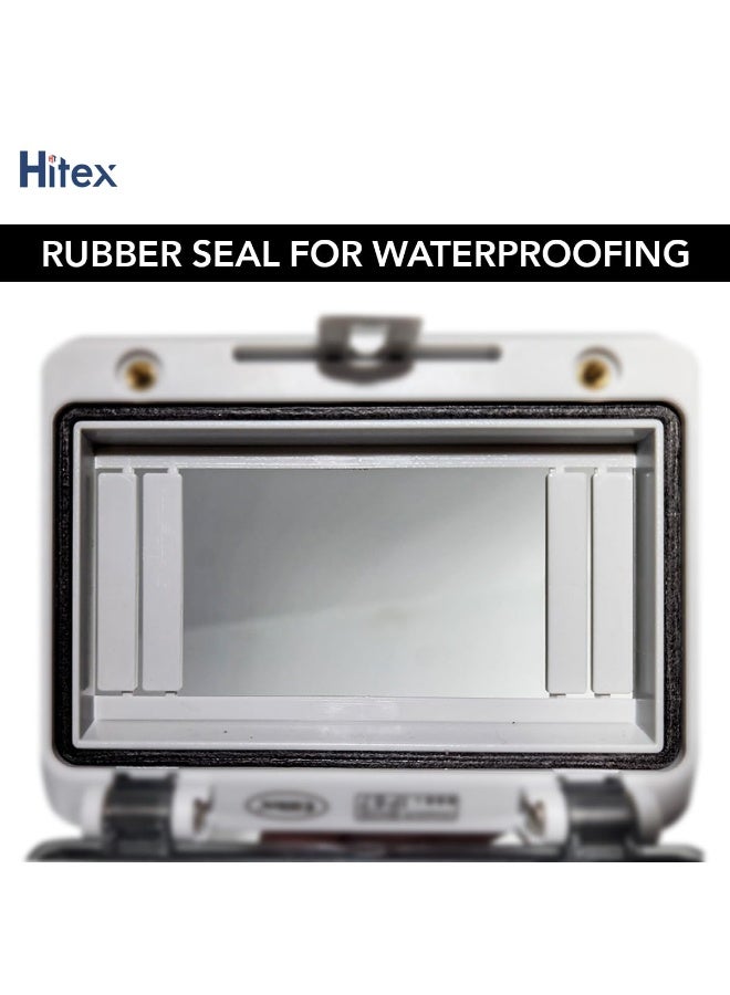 هيتكس غطاء شفاف لنافذة GIFFEX | لوحة قابلة للقفل ومقاومة للماء IP67 | مادة البولي كربونات | شريط مانع للتسرب ومضاد للماء | تثبيت بمسامير | لصناديق التحكم والتوزيع الكهربائية (أربعة اتجاهات) - Image 2